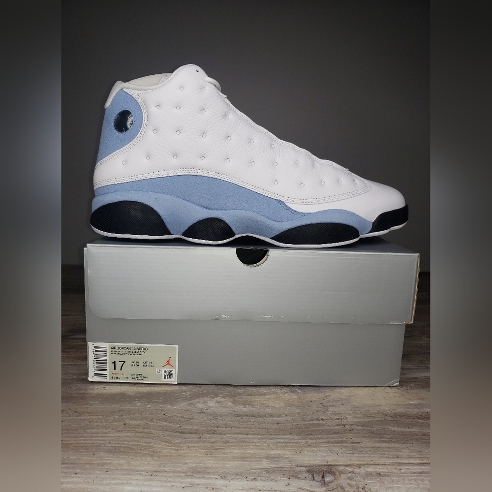 Brand New Jordan Air 13 Retro in White, Yellow Ochre, and Blue Grey